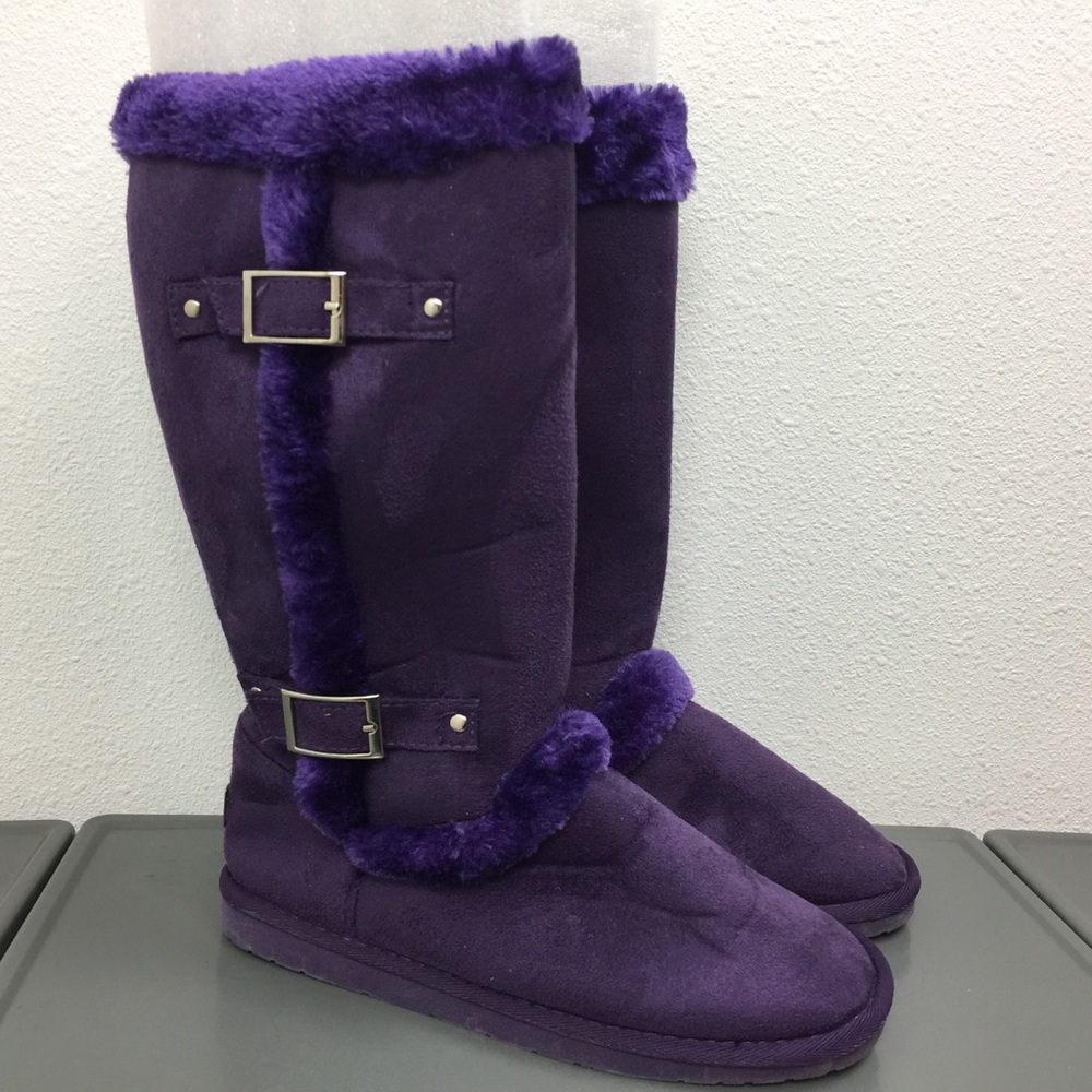 Purple Pull On Slipper Tall Boots Women’s Size 9